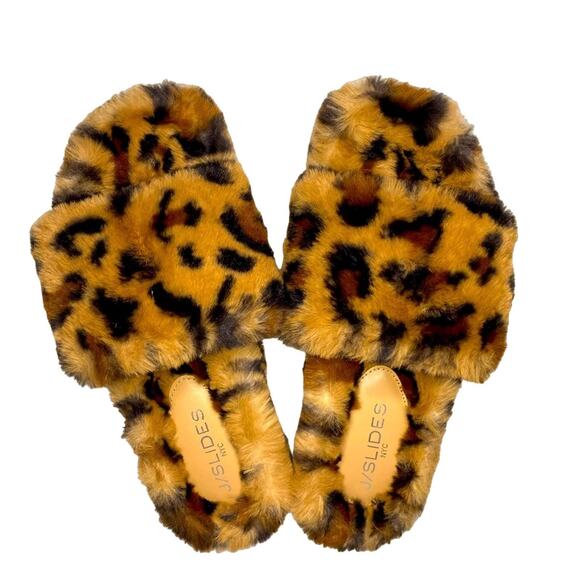 J/SLIDES faux fur slides size 7 - Picture 1 of 4